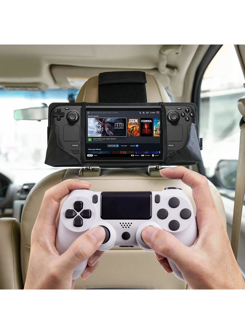 SYOSI Car Headrest Mount Holder, Seat Mount Compatible with Steam Deck, Game Machine Holder for Car Back Seat, Travel Accessories for Gaming on the Go - Image 2